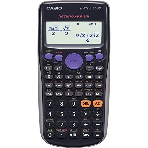Casio FX-82DE Plus technisch-wissenschaftlicher Rechner mit natürlichem Display, schwarz